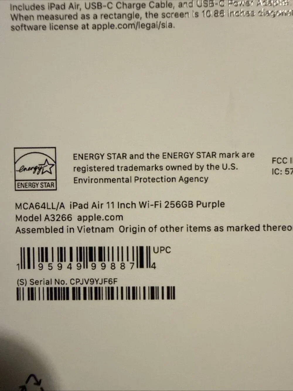 EMPTY BOX ONLY Apple iPad Air 11